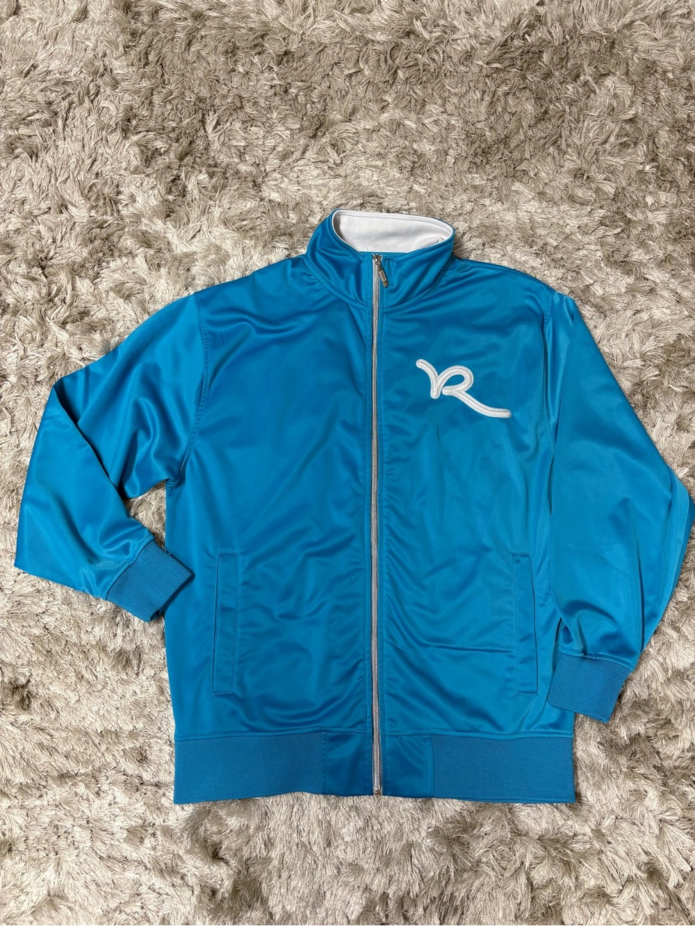 Rocawear Blue Jacket with Contrast Zip Sz.Lrg